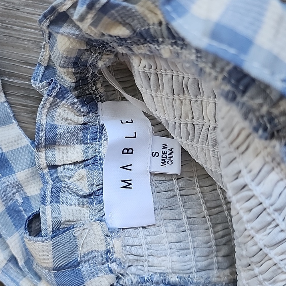 Blue Gingham Mini Dress - Picture 8 of 12